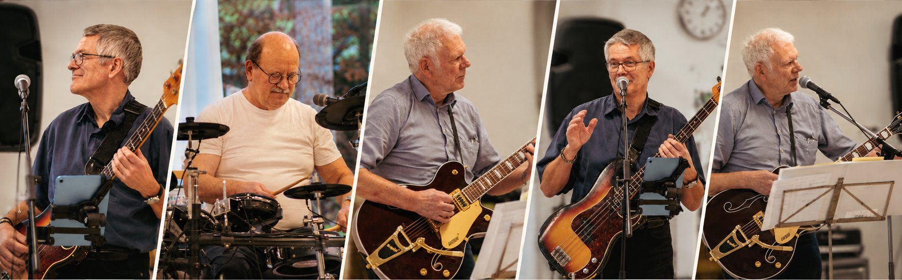 Good Old Knights spiller live: bas, trommer, guitar og sang